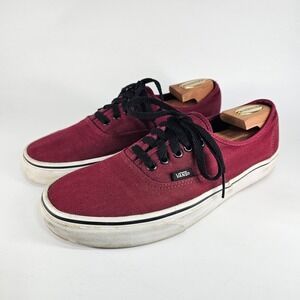 Vans Authentic Burgundy Canvas Low Top Skate Shoes Mens 10.5 Womens 12 TB4R